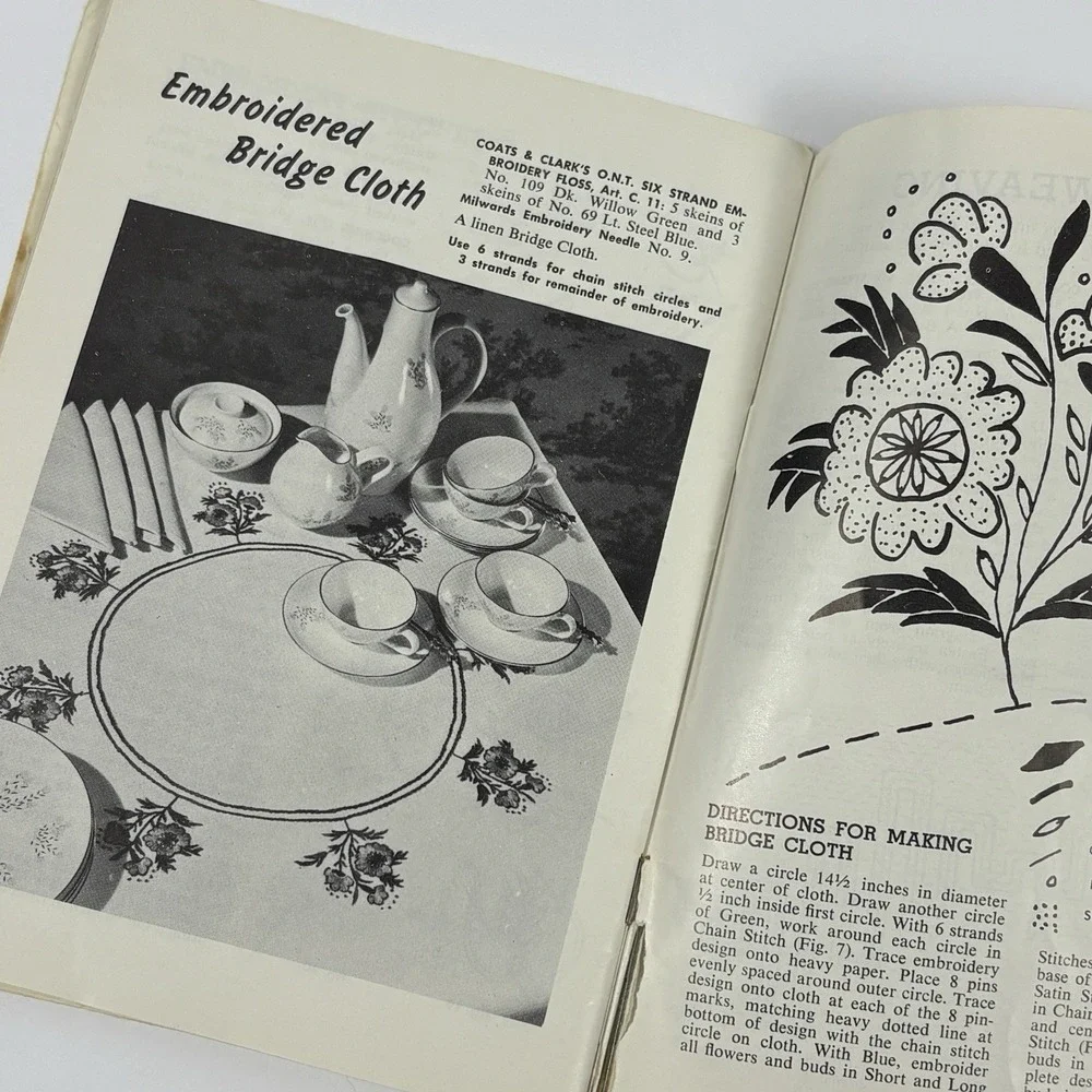 1959 Coats & Clark Learn How Book 170-B‎ Crochet Knit Tatting Embroidery Vintage